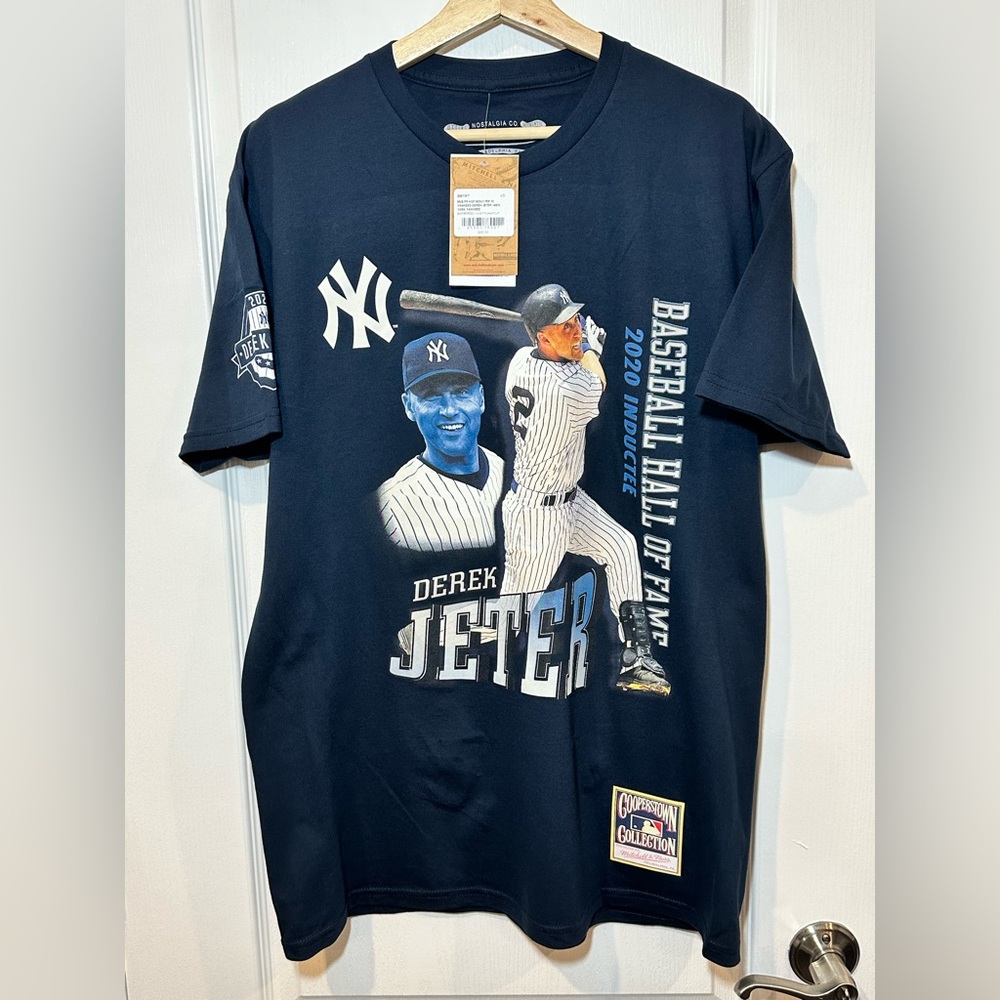 Derek Jeter HOF 2020 New York Yankees Induction, Mitchell & Ness Shirt, Sz Large
